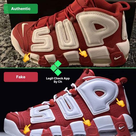 nike supreme uptempo real vs fake|is a supreme shirt real.